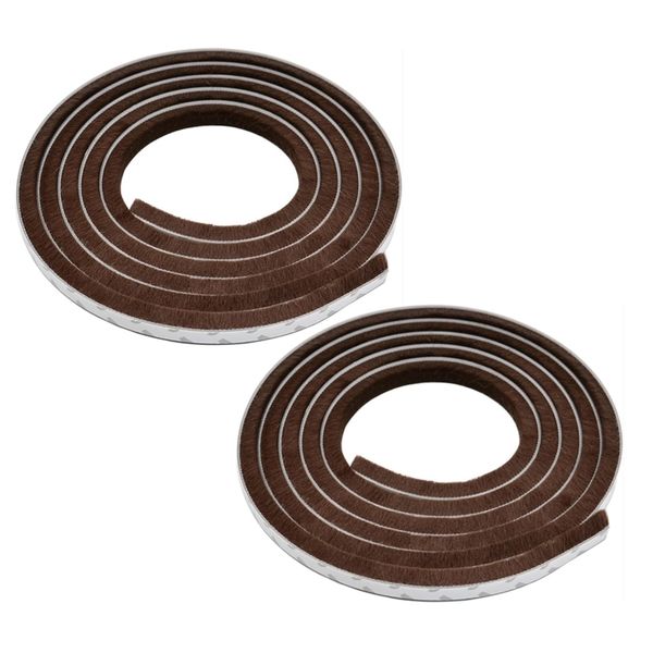 DIY Tool Self Adhesive Windproof Door Brush Strip Tape (5m) Set of 2