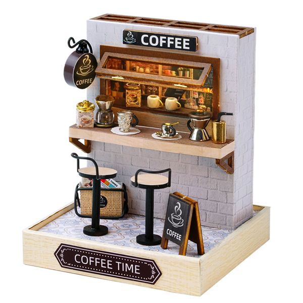 Cute Room Coffee Time Palm-Sized DIY Miniature Room Kit