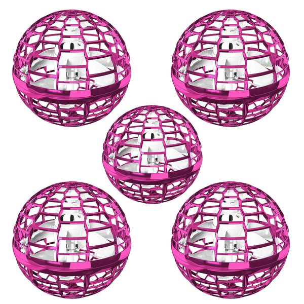 Flying Spinner Ball - Hand Controlled Mini Drone LED Ball - Pink - 5 Pack