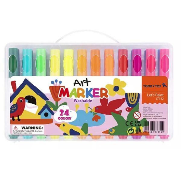 TookyToy Washable Markers in Travel Case - 24 Colours