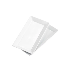 Ceramic Rectangular White Serving Platter Set-2 Pieces- 15X26cm | Shop ...