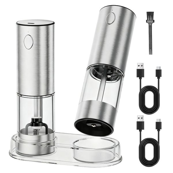 Rechargeable Electric Salt&amp;Pepper Spice Grinder with Adjustable Coarseness