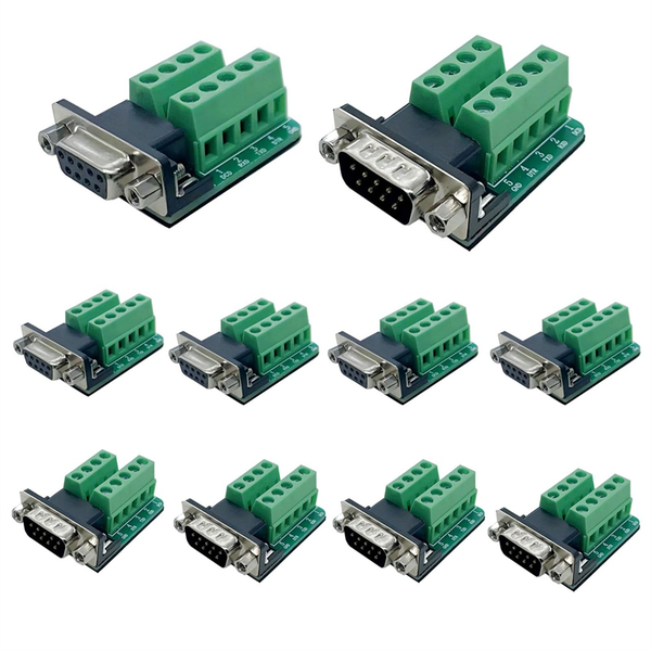 Rs232 D-Sub Serial To 2 Row 9Pin Port Terminal Adapter Breakout Board