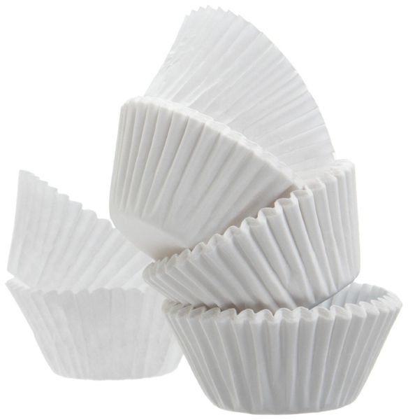 Baking Cups Paper 7x2.5cm 1000pc White - Baking Essentials