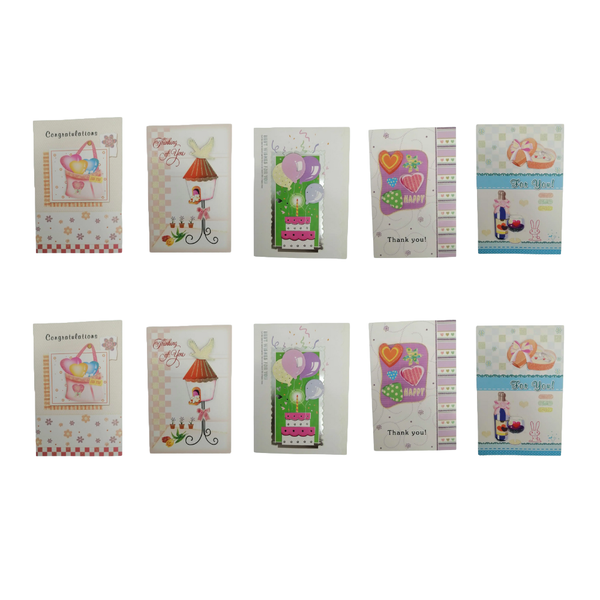 3D Glitter Greeting Cards - Pack of 10