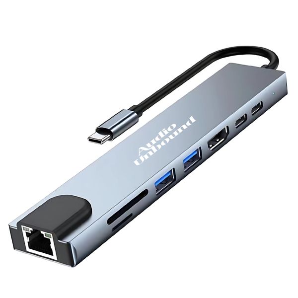 Audio Unbound 8-in-1 USB-C Multifunction Hub with 100mbps Ethernet