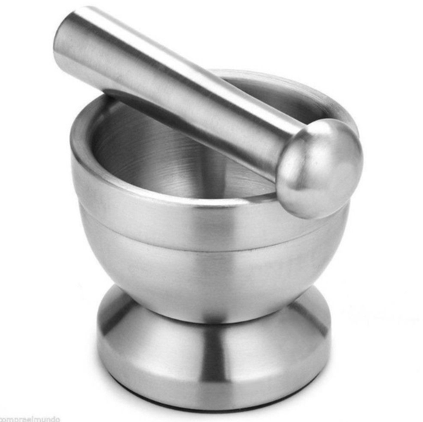 Stainless Steel Metal Spice Mortar With Pestle