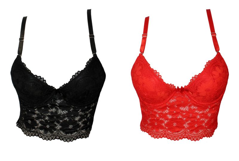 Women's Lace Bra Casual Camisole Cami Crop Tank Tops Lingerie