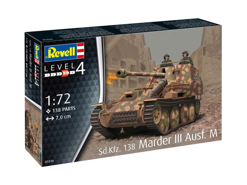 Revell 1/72 Sd.Kfz. 138 "Marder III" Ausf. M Tank Plastic Model Kit