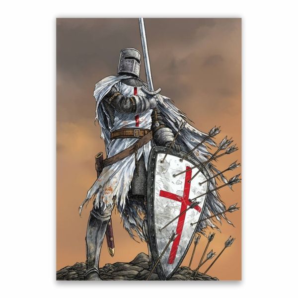 Templar Knight Arrows Poster - A1