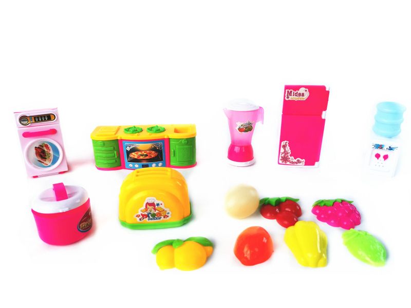Toy Kitchen Play Food - Pretend Play Toy For Girls - Fridge Oven Stove
