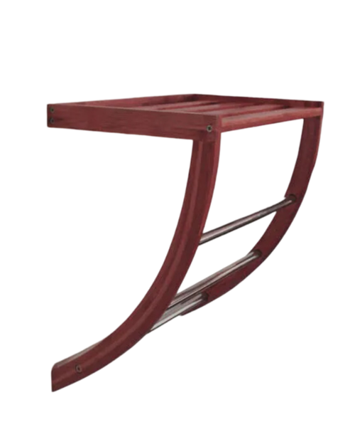 Bamboo Wall Mount Towel Rail With Shelf, Dark Finish