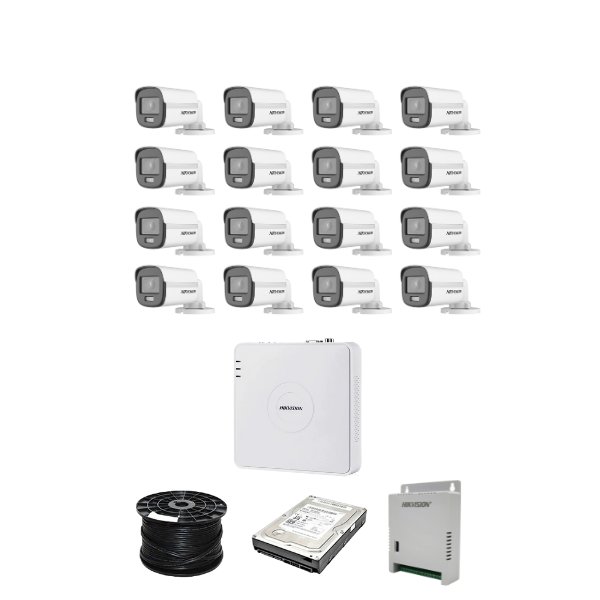 Hikvision 16 Channel 1080p ColorVu Kit With Audio Cameras
