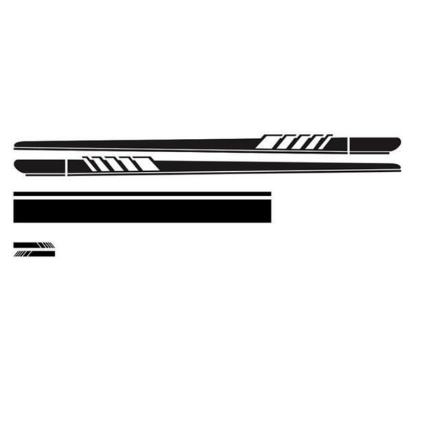 Universal 5 x Car Racing Black Long Stripe Graphic Side Body Vinyl Decals