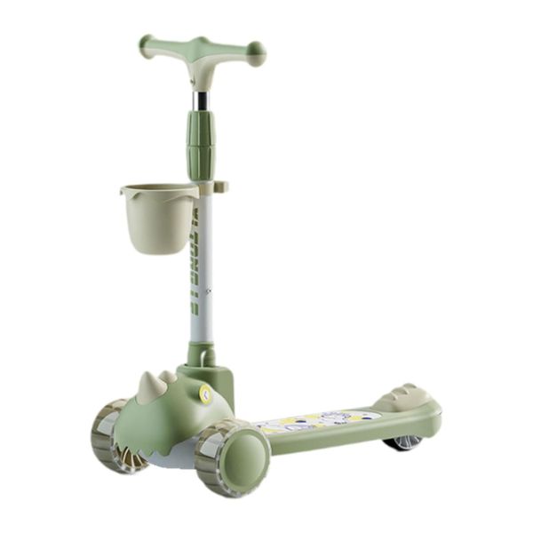 Kids 3-Wheel Scooter with LED Wheels, Adjustable Height and Detachable Seat
