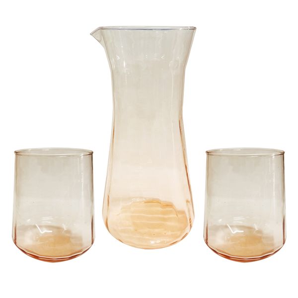KAMRAK JUICE SET - 3 Piece Glass Beverage Set (1L Jug + 2x 300ml Glasses)