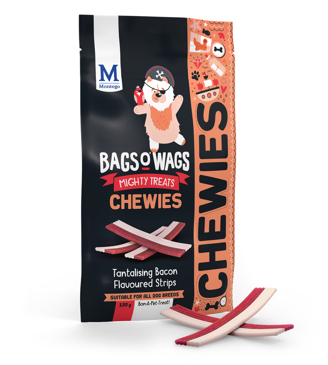 Montego bags o wags bacon chewies dog treats shop today get it