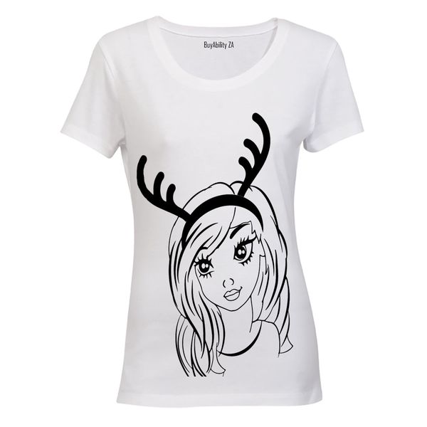 Miss Reindeer - Ladies - T-Shirt - White