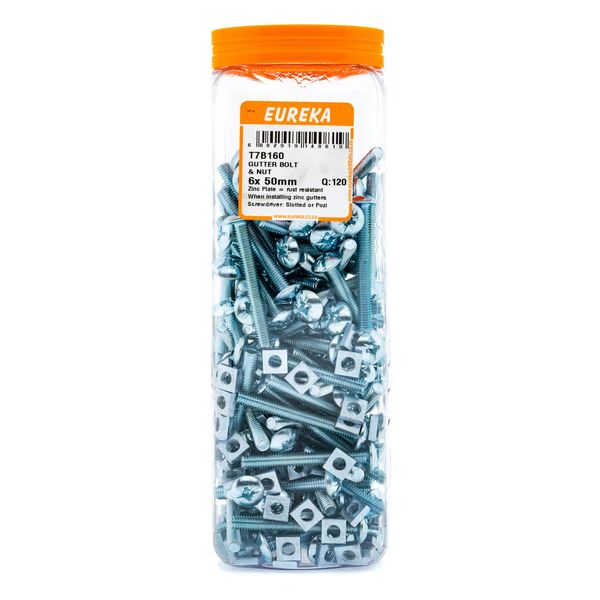 EUREKA Gutter Bolt &amp; Nut 6 x 50mm Q:120 T7B160