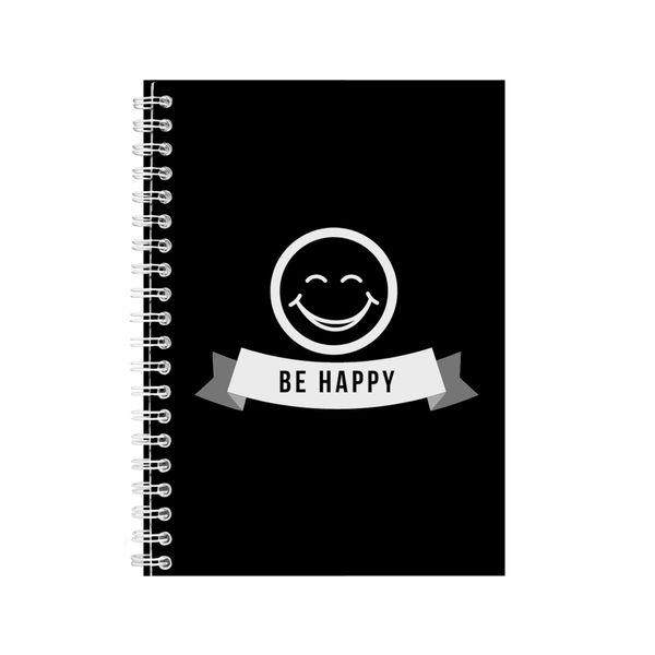 Be Happy A5 Notebook Spiral Lined Motivational Sayings Graphic Notepad 139