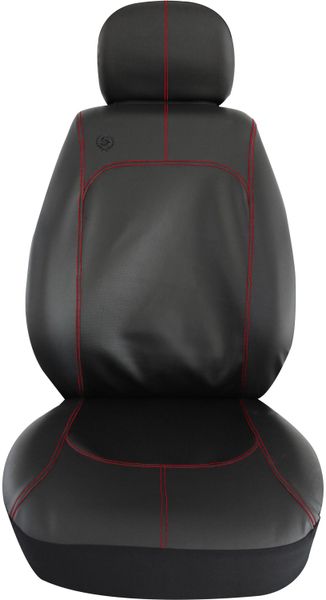 Stingray Heritage Faux Leather Front Seat Cover Set - Black_Red