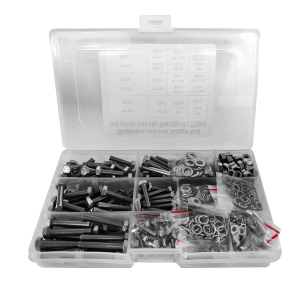 328 Pieces Stainless Steel M6/M8/M10 Hex Bolts Nuts Set Kit