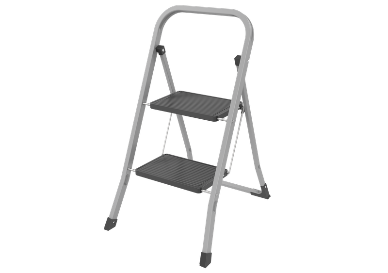 2 Step Household Ladder - Grey/Black