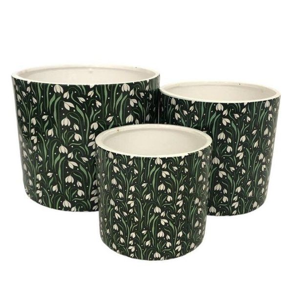 Flower Design Plant Pot (Set Of 3)