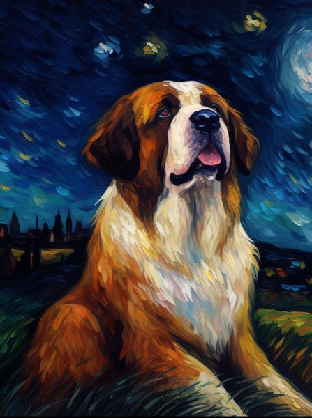 SAINT BERNARD Starry Night Notebook Animal Gift Idea Notepad Pad 115