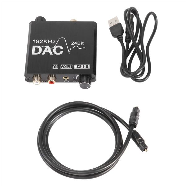 192Khz Digital To Analog Audio Converter with Bass &amp;Volume Adjustment