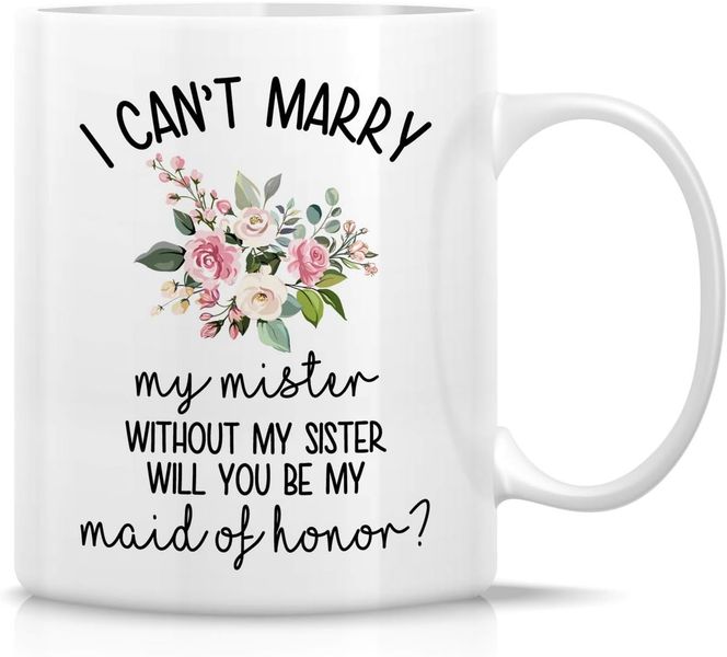 Will You Be My Maid Of Honor Wedding Bridal Shower Gift Mug