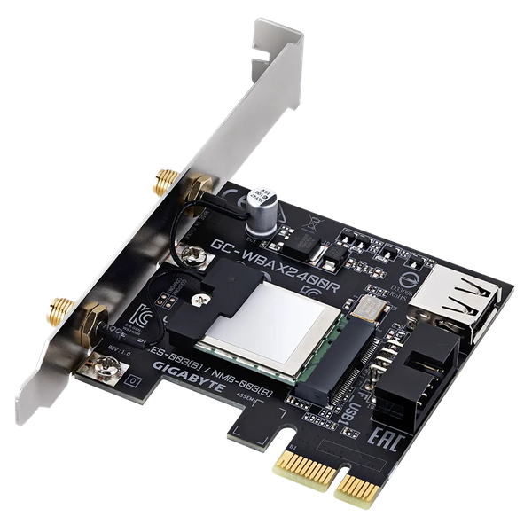 Gigabyte Internal Wi-Fi 6E AX2400R Tri-Band Wi-Fi &amp; Bluetooth 5.3 PCIe Card