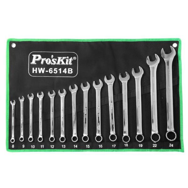 PRK HW-6514B 14-Piece Combination Wrench Set | Cr-V Steel with Pouch
