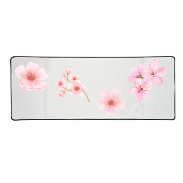 Katz Designs - Long Desk Mouse Pad - Cherry Blossoms