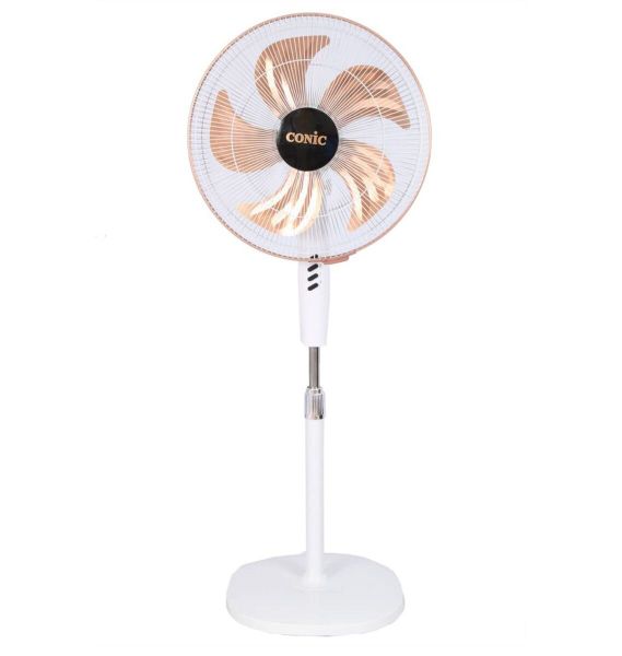 Conic 18 Inch 3 Speed Pedestal Fan- White