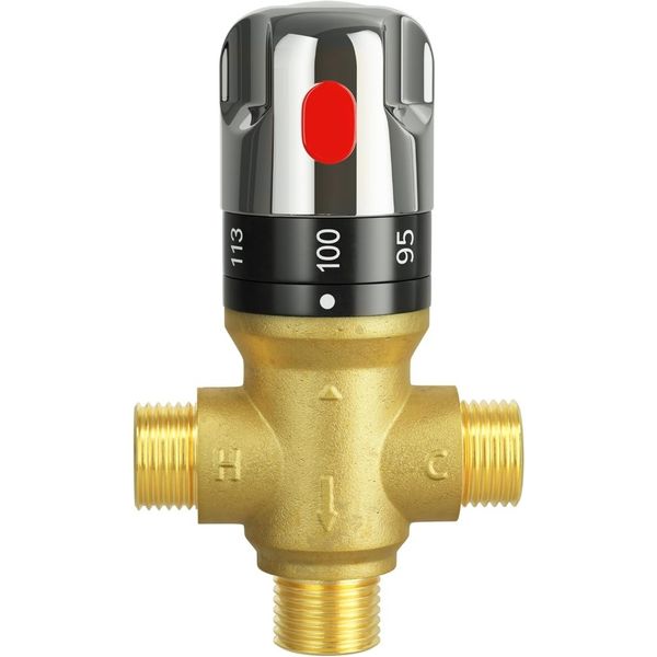 Adjustable Bathroom Brass Thermostatic Mixing Valve Hot/Cold Water 1/2 NPT