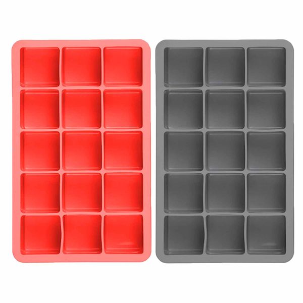 MyKitchen 15 Ice Cube Molds Reusable Flexible Silicone Ice Trays Pack Of 2