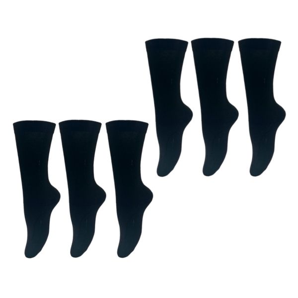 TIVTOV 6 Pair Men Classic Black Cotton Crew Socks - Everyday Wear - 41-48