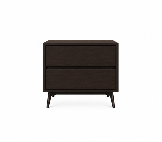 2 Drawer Nightstand Modern Pedistal Bedside Table 50 x 40 x 52cm Dark Brown