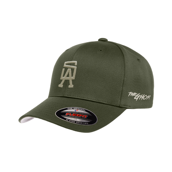 The Ghost Flexfit Olive SA Fitted Cap