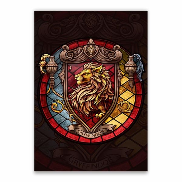 Gryffindor Glass Art Poster - A1