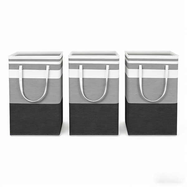 3 Pack Collapsible Large Storage Basket Laundry Hamper
