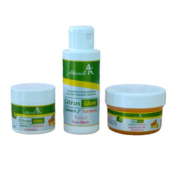 Alkaram Citrus Glow Face Cream | Face Wash | Facial Scrub | Beauty Combo