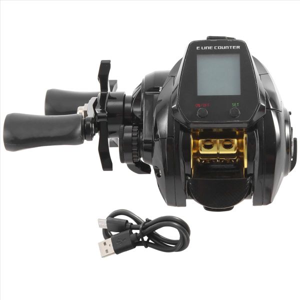 Samolla Electronic Baitcasting Fishing Reel Led Screen Orange Right