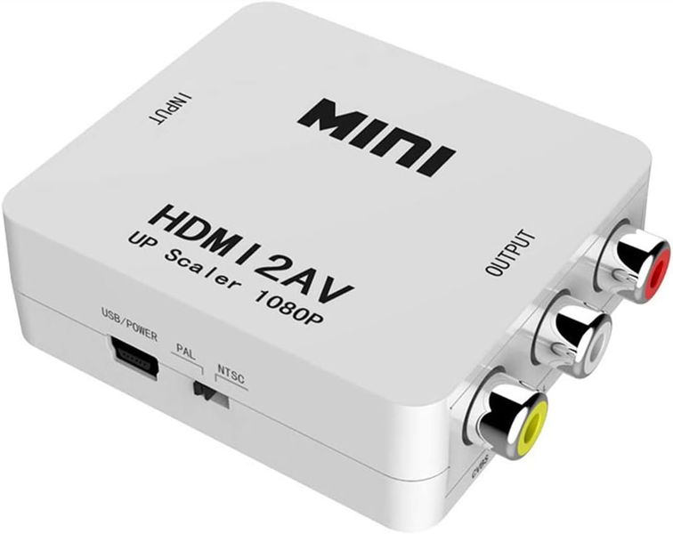 MINI HDMI-Compatible to RCA AV/Composite Video AV Converter HDMI2AV-White