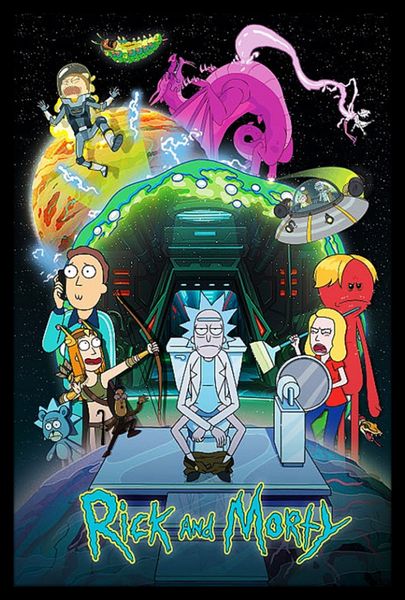 Rick And Morty (Toilet Adventure) Poster With Bl image