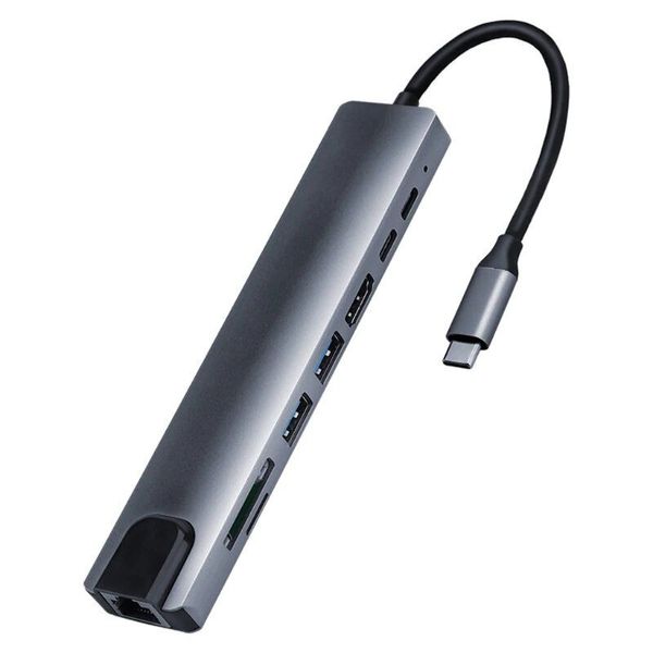 Multi-functional 8 in 1 USB-C Adapter Hub
