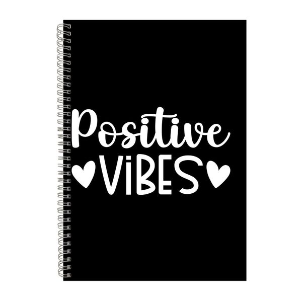 Vibes Only A4 Notebook Spiral Lined Notepad Inspirational Idea 362