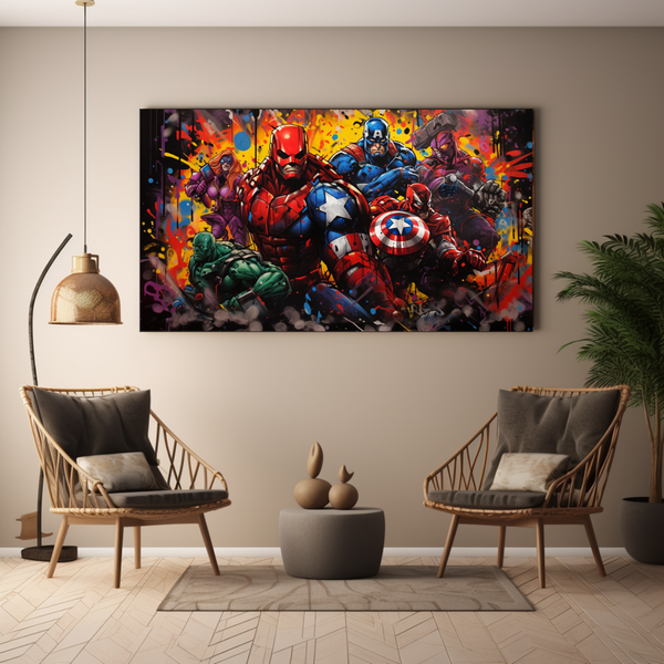 Canvas Wall Art - Graffiti Superhero Squad - BK0164