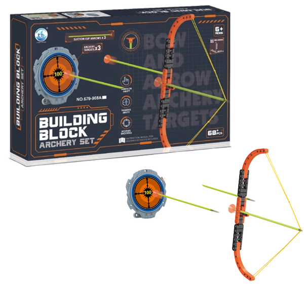 DIY Building Block Archery Set - 68 Piece Kids Toys